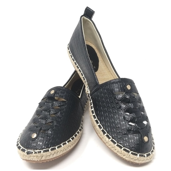 Women's Braided Espadrille Flats, E-2819, Black, Size 9 - Picture 1 of 5